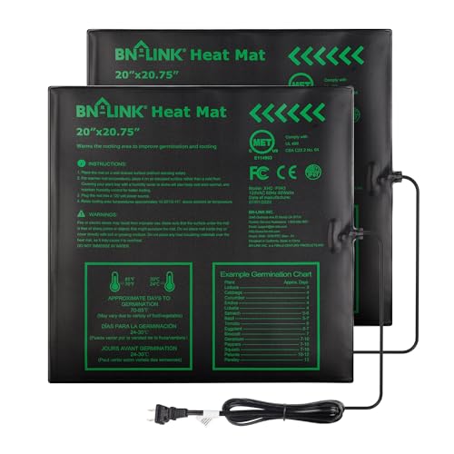 BN-LINK 20" x 20.75" Seedling Heat Mats for Seed Starting Starter Plants - size: 20x20 2 Pack