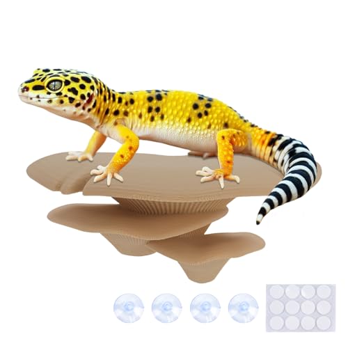 Westant Mushroom Decor for Reptile Tank, Pet-Safe (Almond, Trio Cap) - color: Almond, size: Trio Cap