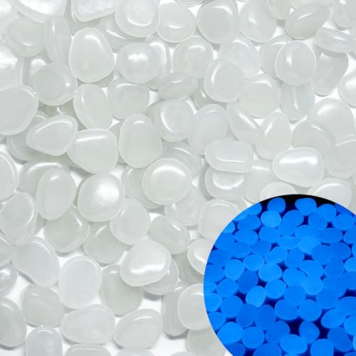Glow in The Dark Fish Tank Rocks,Glowing Rocks Stones Resin Glow in Dark Pebbles for Outdoor Garden, Fish Tank, Aquarium, Landscaping,Driveway Decoration,White 2.2 Lb - color: 3-White, size: 2.2 LB