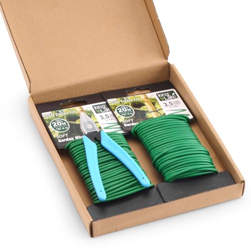 KINGLAKE Green Garden Wire with Pliers - 132 Feet 3.5mm Garden Ties Soft Plant Twist Ties Plant Wire for Climbing Plants Tomatoes Support Vines Vegetables Flowers Indoor & Outdoor Gardening Training - size: 3.5mm x 132ft