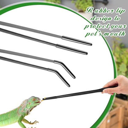 Lasnten 2 Pcs Reptile Feeding Tongs, 15 Inch, Long, Black - color: Black, size: 15 Inch