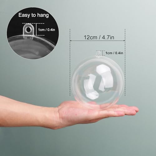 20 Pcs 4.72 Inch Clear Acrylic Fillable Balls, Christmas DIY Fillable Ornaments Balls, Acrylic Ornaments Ball for Christmas, Holidays, Weddings, Parties, and Home Decor - size: 20 Pcs 4.72 Inch Fillable Balls