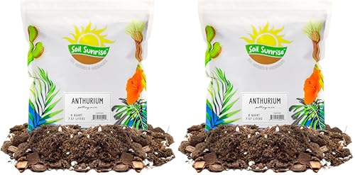 Anthurium Plant Potting Soil Mix (8 Quarts), Indoor Houseplant Custom Blend for Flowering Anthuriums (Pack of 2) - size: 8 Quarts (Pack of 2)