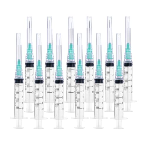 20 Pack 5ml Syringes with 21 Gauge 1.5 inch, Sterile Luer Lock Lab Syringes for Scientific Measuring and Refilling, Individual Package - color: 20 Pack, size: 5ml 21Ga 1.5"(Luer Lock)