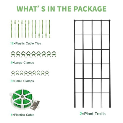 DoCred 39.4" H Cucumber Trellis, 2 Pack Foldable A Frame Garden Trellis - color: Black, size: 39.4" H (Standard)