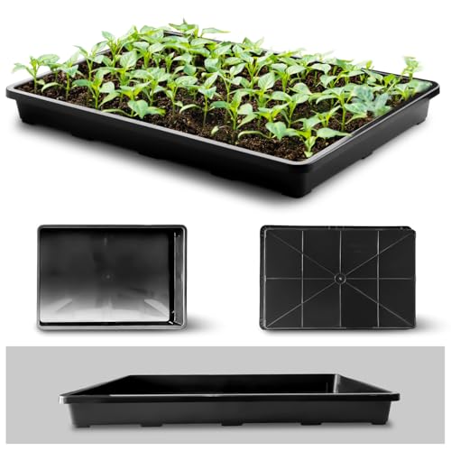 RooTrimmer 5 Pack Nursery Potting Tray, Carrying and Holding Plant Tray for Seeds Starting Pot, Collecting Drainage Water(Black) - color: Black, size: Holding Trays-5P