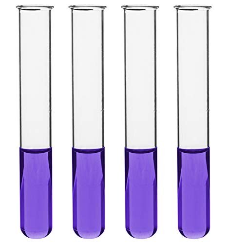 EISCO 48PK Test Tubes, 20ml - Borosilicate 3.3 Glass - 1.2mm Thick Walls, Beaded Rim - Superior Heat & Chemical Durability - 5.9" Tall, 0.7" Diameter