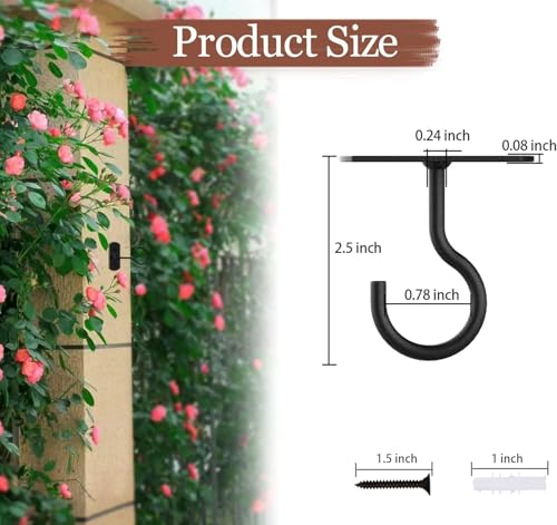 50Pack Ceiling Hooks Bulk for Hanging Plants Black 2.5in - color: Black, size: 2.5In 50Pack