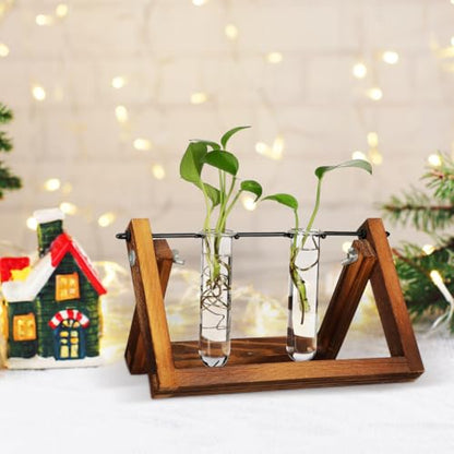 UKCOCO 5Pcs Glass Test Tube Vases 4.33 Inch Clear Propagation Tubes for Plant Cuttings Hydroponic Plant Holders Desktop Floral Arrangement for Home Office Decor