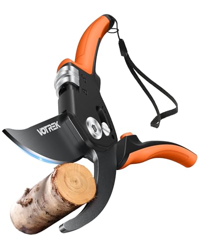 Pruning Shears, Patented Stepless Handle Opening for All Hand Size - color: Bright Orange