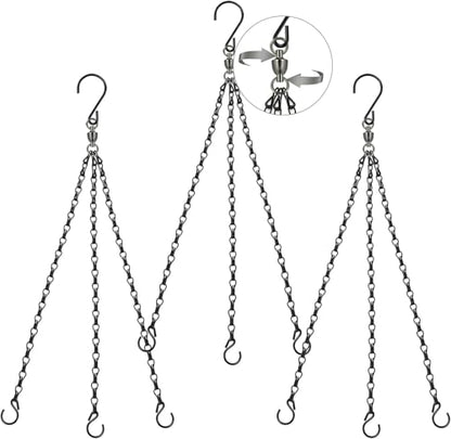 Heybe Swivel Hanging Basket Chains 23 Inches 3 Leads Hanging Chains Flower Pot Hanger Replacement Plant Hangers for Planters and Lanterns, Pack of 3 (3 Legs-Swivel) - style: 3 Legs-Swivel