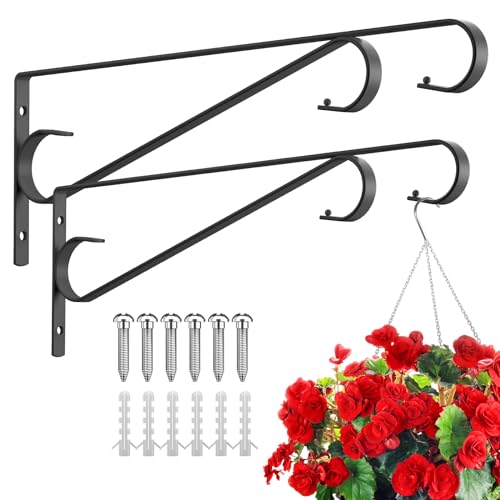 Plant Hangers Outdoor,2 Pack 15.4 Inch Black - color: Black - 2 Pack