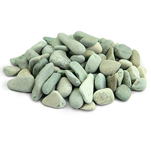 Southwest Boulder & Stone Polynesian Pebble | 20 Pounds | Natural, Decorative Stones for Landscaping, Gardening, Potted Plants, and Terrariums (Green, 1/2 Inch - 1 Inch) - color: Green, size: 20 Pounds, 1/2 Inch - 1 Inch