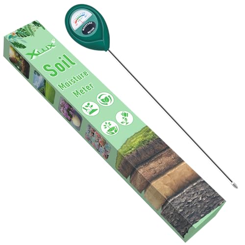 XLUX Long Probe Plant Soil Moisture Meter, Indoor Outdoor use, Battery-Free | longer stem for deeper use, instant read, anti-rust 304 SST probe, Easy-to-Read Display, Single-Probe, less hurts to roots - size: 40CM
