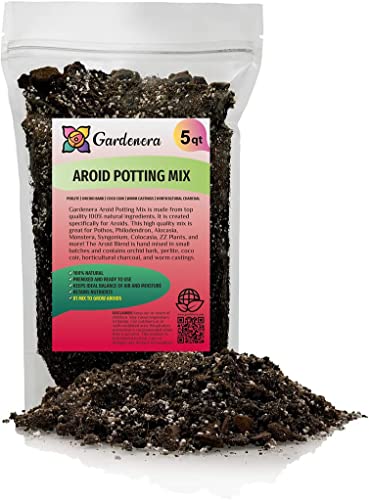 Premium Aroid Potting Mix - Soil Free Blend for Aroids - Growing Medium for House Plants by Gardenera - (5 Quart Bag) - color: Aroid Potting Mix, size: 5 Quart Bag