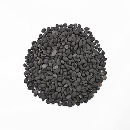 CNZ Polished Natural River Pebble Stone, 10 lb., Black - size: 0.5"-0.8", 10 LBS