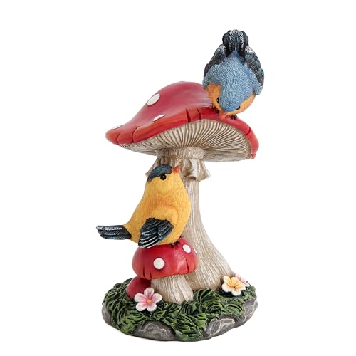 Leekung Bird Garden Statue Welcome Sign Outdoor Garden Decor for Patio Yard | Resin Bird Figurine Welcome Sign, Weather-Resistant Garden Statue for Front Porch,Entryway,Shelf,Table,Gift for Bird Lovers - color: Red