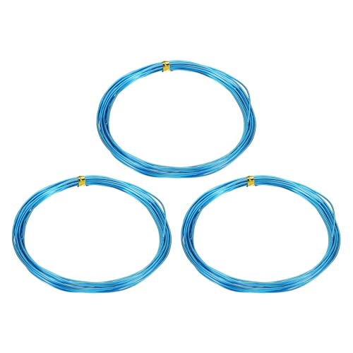 HARFINGTON 3 Roll Bonsai Wire 1mm Each Roll 16.4ft (5m) Anodized Aluminum Bonsai Wire for Gardening Tree Branch Fixing DIY Crafting, Blue - color: Blue, size: 1mm x 16.4 ft