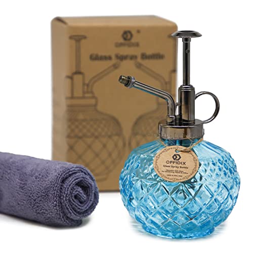 OFFIDIX Glass Plant Mister Vintage Spray Bottle Blue Spritzer with Top Pump - color: I-Blue