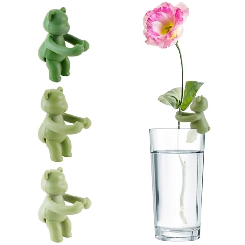 Plant Propagation Buddy, 3 PCS Cute Bear Shape Plant Support Cutting Holder for Stems, Sprouts and Shoots, Plant Propagation Station Plant Stem Support Indoor Garden Gifts for Plant Lovers (3, Bear)
