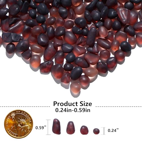 QYGL Sea Glass Stones - 0.9LB Purple Frosted Glass Pebbles Gemstones - color: Purple