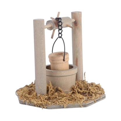 Toyvian Mini Garden Well 3.14In Outdoor Dollhouse Accessory Miniature Water Well for DIY Micro Landscape Decor and Dollhouse Outdoor Country Wells