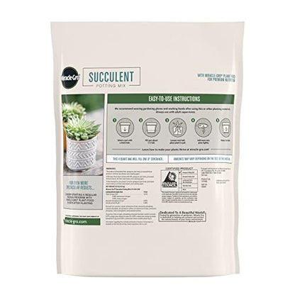 Miracle-Gro Succulent Potting Mix, 4 qt. (2-Pack) - size: 2 Pack, style: Succulent