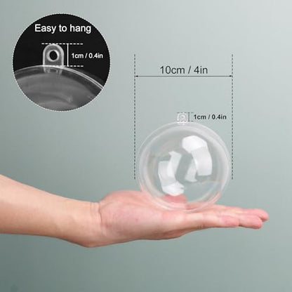 40 Pcs 4 Inch Clear Acrylic Fillable Balls, Christmas DIY Fillable Ornaments Balls, Acrylic Ornaments Ball for Christmas, Holidays, Weddings, Parties, and Home Decor - size: 40 Pcs 4 Inch Fillable Balls