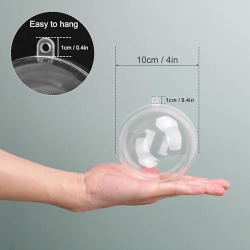 39 Pcs 4 Inch Clear Acrylic Fillable Balls, Christmas DIY Fillable Ornaments Balls, Acrylic Ornaments Ball for Christmas, Holidays, Weddings, Parties, and Home Decor - size: 39 Pcs 4 Inch Clear Acrylic Fillable Balls