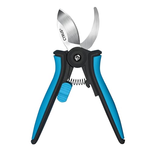 6 Inch Curved Blade Small Pruning Shears Stainless Steel Hand Pruner Snips | Smooth Cutting Blades, Built-In Spring Rebound, Anti-Slip Ergonomic Grips, Perfect For Garden, Flower And Houseplant Care - style: Pruning Snip 4