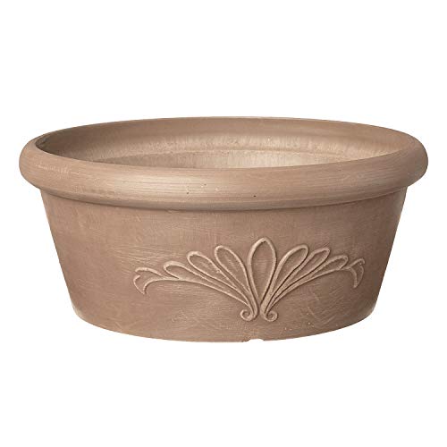 Arcadia Garden Products PSW TA25TP Plastic/Stone/Wood Composite Bulb Pan – No Drainage Hole (Drillable), Planter Bowl for Succulents, Bonsai, Fairy Gardens, Herbs,10-Inch, Taupe - color: Taupe, size: 10"x3.5"