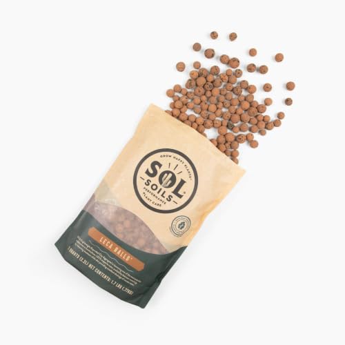 SOL SOILS LECA Balls - 7 Gallon Bulk Box (28 Quarts) - Lightweight Expanded Clay Aggregate for Semi-Hydroponics, Propagation, Drainage Layer & Soil Topper - Peat-Free Reusable Clay Pebbles