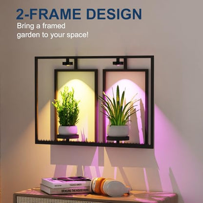 Shineled Metal Wall Planters, Wall Decor Plants with Light, Hanging Plant Shelves for Large Pots, Sturdy Wall Plant Holder for Living Room (1PK-2 Picture Frame) - size: 1PK-2 Picture Frame