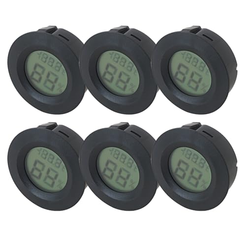 Upgraded 6-Pack Digital Hygrometer Thermometer Set, Mini Humidity Temperature Monitor for Reptile Terrariums and for Greenhouses