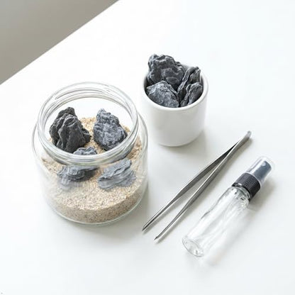Kai Dream Miniature Stones for Terrarium - Tree Bark Diorama Rocks for Miniature Terrain Display - Lightweight Reptile Habitat Decor - NOT for Aquarium Underwater Use - 12 Pcs Slate Stone (1-2 inch) - style: 12P Wooden Slate Rocks