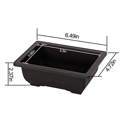 KINJOEK 25 PCS 6.5 Inch Plastic Bonsai Training Pots, Rectangular Plant Bonsai Tree Pot, Starter Flower Succulent Growing Seedling Pot Container Planter for Garden Indoor Home Decorative - size: 6.5 Inch