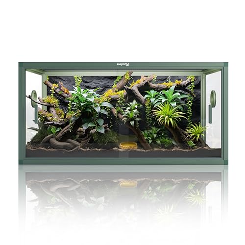 Phailozoo 50 Gallon Reptile Enclosure, Colorful Aluminum Frame Reptile Tank - color: Earthy Green, size: 50 Gallon