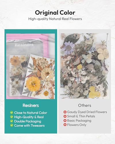 Dried Flowers, Resiners 100Pcs Pressed Flowers for Craft Real Natural Dried Flowers Dry Leaves Kit for DIY Making Crafts Resin Soap Candle Scrapbook Supplies Jewelry Making - color: Warm Color 100pcs