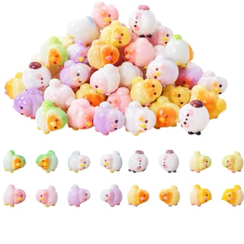 64 PCS Mini Resin Bird Figurines,Miniature Animal AccessoriesResin Statues for Car Dashboard Ornaments,Fairy Garden Accessories,Moss Terrarium Decor,Adult DIY Craft Projects (Birds) - color: Birds