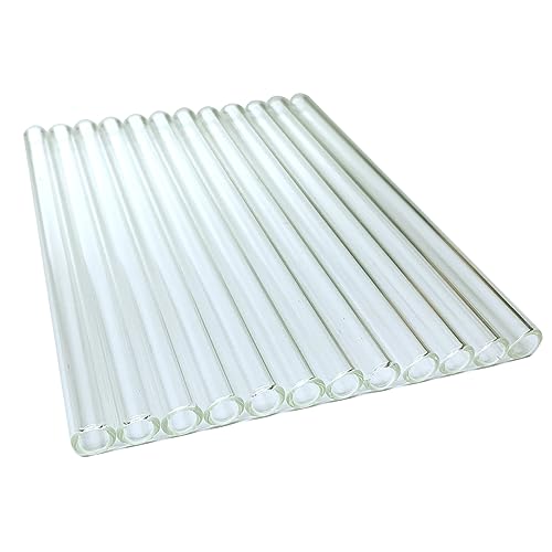 Glass Tubes 12 Piece, Reusable Glass Straws 6 Inch Long, OD 10 mm, Thickness 1.5 mm, Clear Industrial Borosilicate Glass Tubing for Short Cup (10mm-6IN-Clear) - style: OD 10mm - 6IN Long