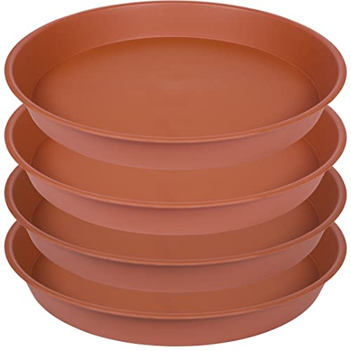 4 Pack of 18 19 inch Plant Saucer, Deep Heavy Duty Plastic Saucer 18" Round, Plant Tray for Pots, Plant Saucers for Indoors, Plant Trays for Planter 17-20" (19 inch, Terracotta) - size: 19" (4 pack)