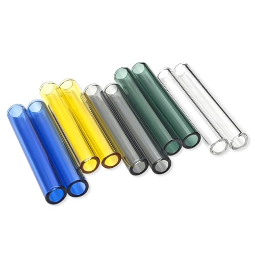 3 Inch Multicolor Borosilicate Glass Tubes, 10 Pack, 12mm OD, 2mm Wall - color: Multicolor, size: 3 Inch