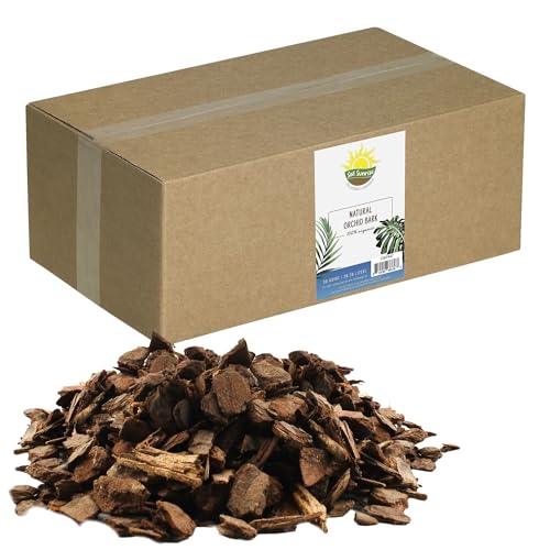 Soil Sunrise 100% Organic Orchid Potting Bark (30 Quarts) All-Natural USA-Sourced Pine Bark Orchid Mix Additive - size: 30 Quarts