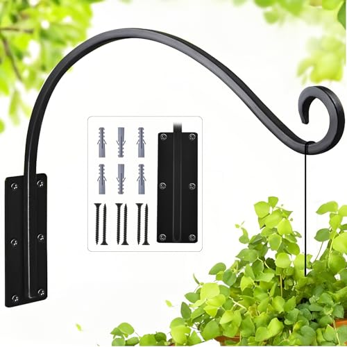 Heavy Duty 12 Inch Plant Hangers Bracket Outdoor Bird Feeder Hanger - size: 16in-1Pack