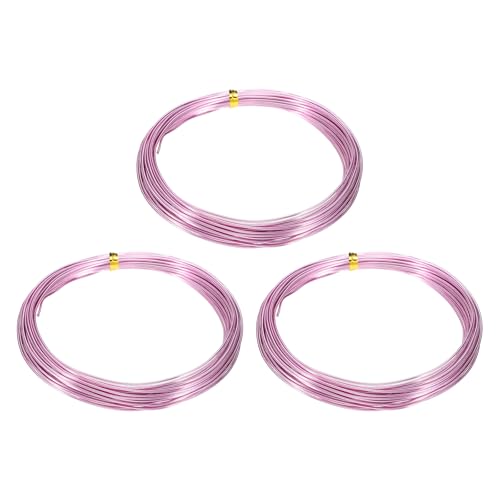 HARFINGTON 3 Roll Bonsai Wire 1mm Each Roll 32.8ft (10m) Anodized Aluminum Bonsai Wire for Gardening Tree Branch Fixing DIY Crafting, Pink - color: Pink, size: 1mm x 32.8 ft