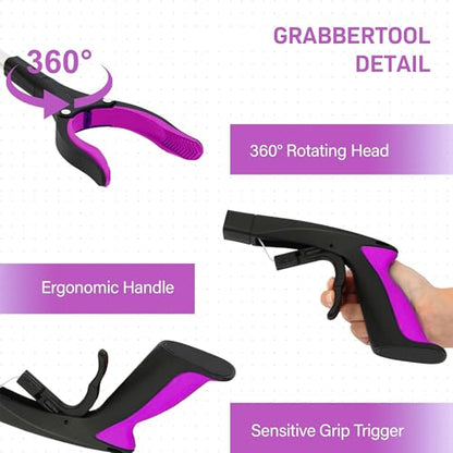 Grabber Reacher Tool - 2 Pack 32” Reacher Grabber Tool with Strong Magnetic and Swivel Head - Pick Up Stick Grabbers for Seniors, Trash, Surgery Recovery Must Haves Gifts(Pink) - size: Pink(Pack of 2)