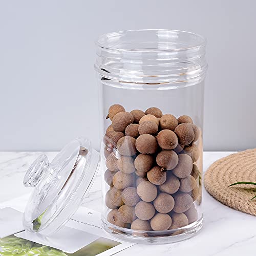 64 oz Reinforced Large Acrylic Storage Jar, Airtight Lid Cookie Jar | Ideal Canisters for Cookies, Dried Fruits, Nuts, Herbs,Cereals,etc (Pack of 2) - size: Standard 1900 ml (Pack of 2)