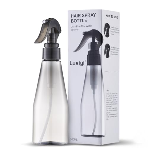 Continuous Spray Bottle for Hair 10oz, Ultra Fine Water Spray Bottles for Cleaning, Plant, Pets (Plastic, 300ml)