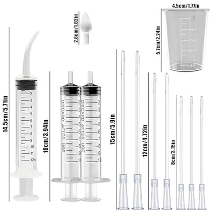 Baby Bird Feeding Syringe Set, Pet Parrot Milk Feeding Syringe with Tubes, Parrot Feeding Tubes Measuring Tools for Feeding Pets Scientific Industrial Labs… (10ml +10ml +12ml White) - color: 10ml +10ml +12ml White