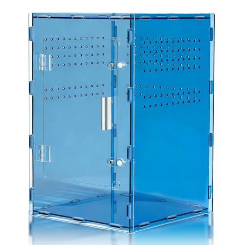 8x8x12 Blue Acrylic Terrarium Vertical for Spider Reptile - color: Blue
